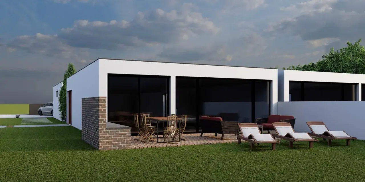 Jardim e zona de estar exterior — Eco Village Enxomil