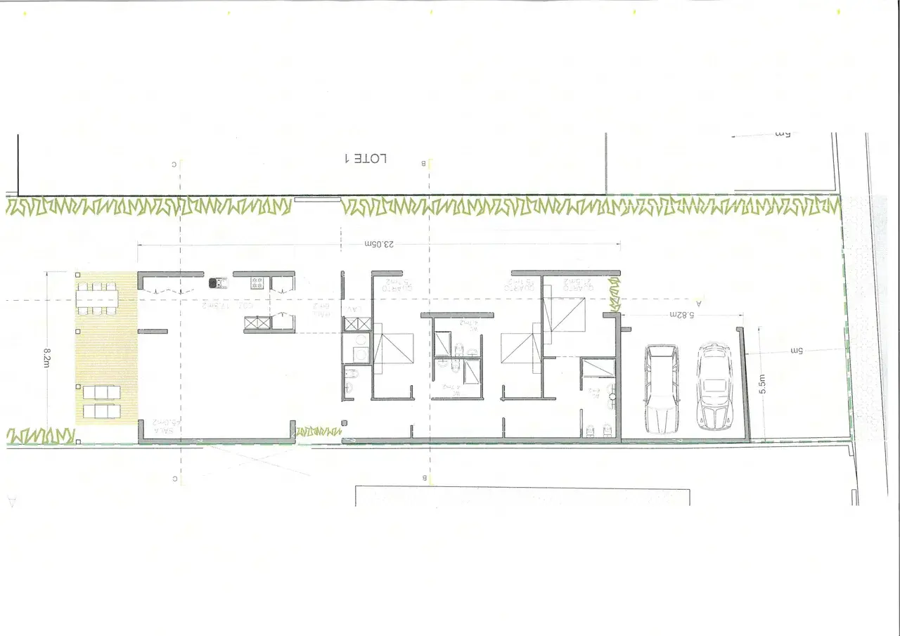 Planta técnica do lote 1 (T4) — Eco Village Enxomil